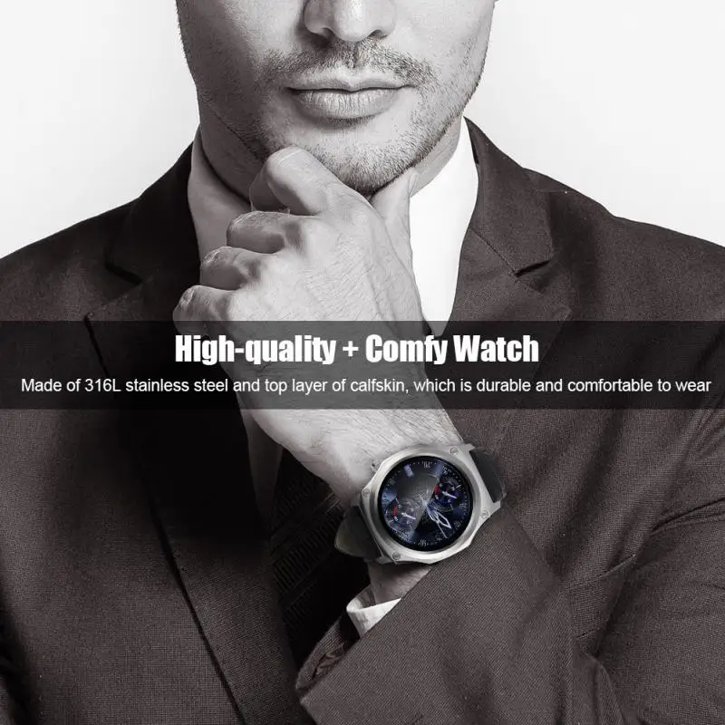 

Smart WIFI HD Bluetooth Watch Hands-free Waterproof Watch IP65 Leather Strap GPS Pedometer Motion sensor For Android
