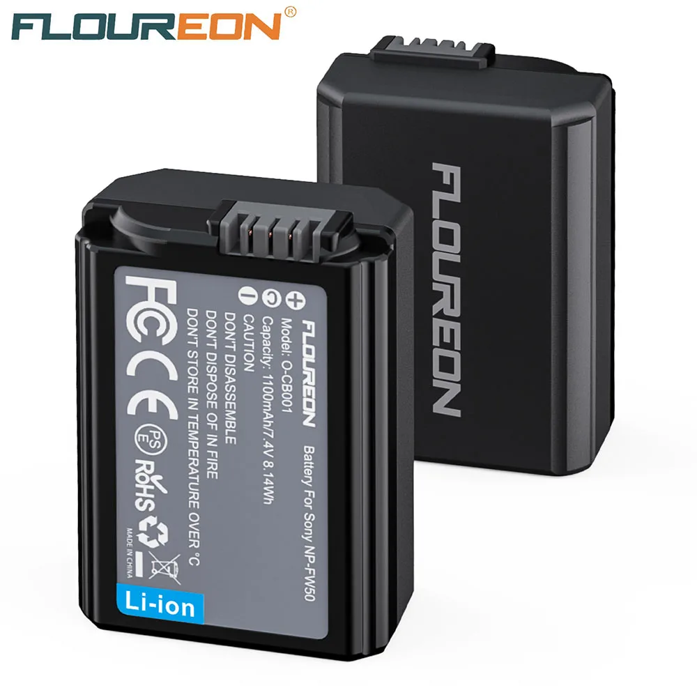 Floureon 1100 mAh NP-FW50 Замена Камера Батарея для sony A6000 A6500 A7 A7II A7R A7RII A7SII A7S A55 A5100 RX10 IV 2 предмета