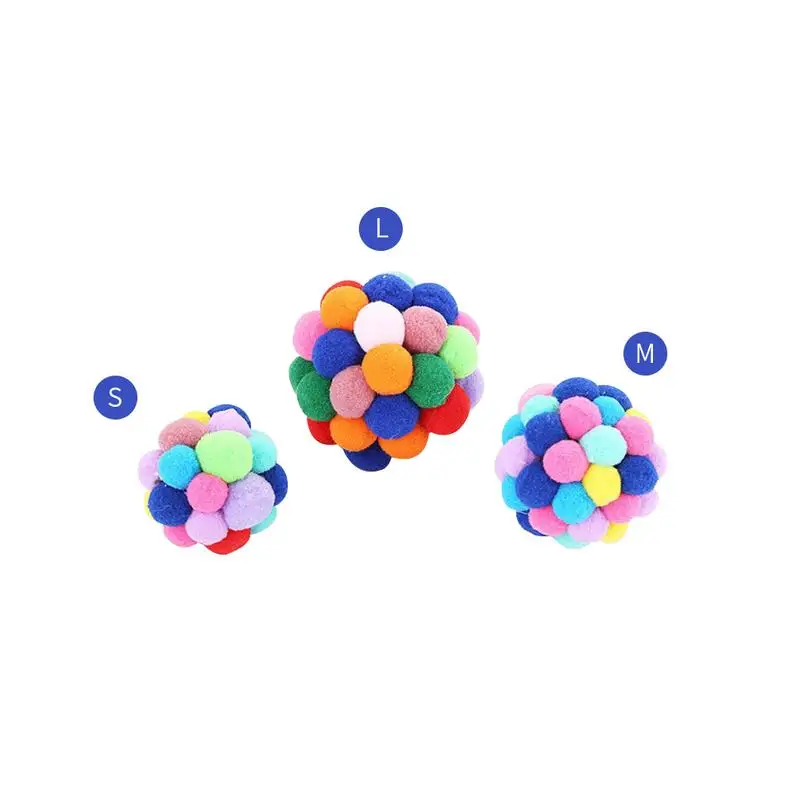 

Pet Color With Bell Toy Cat Colorful Hand Bells Bouncy Ball Modeling Toys Pet Built-in Catnip Toy Strong Attraction Tool
