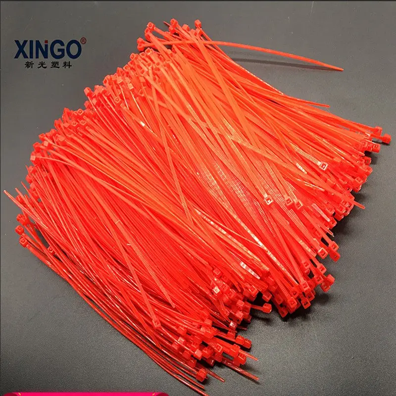 Нейлоновые кабельные стяжки Xingo 150 мм 100 шт. цветные пластиковые на молнии 18 фунтов