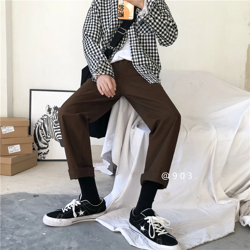 

2019 New Spring And Summer Korean Version Of The Leisure College Style Fashion Couple Straight Sports Pants Cotton Joggers Best