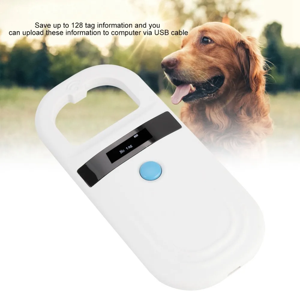 ISO FDX B Pet RFID Chip Reader Rechargeable OLED Portable Animal Chip