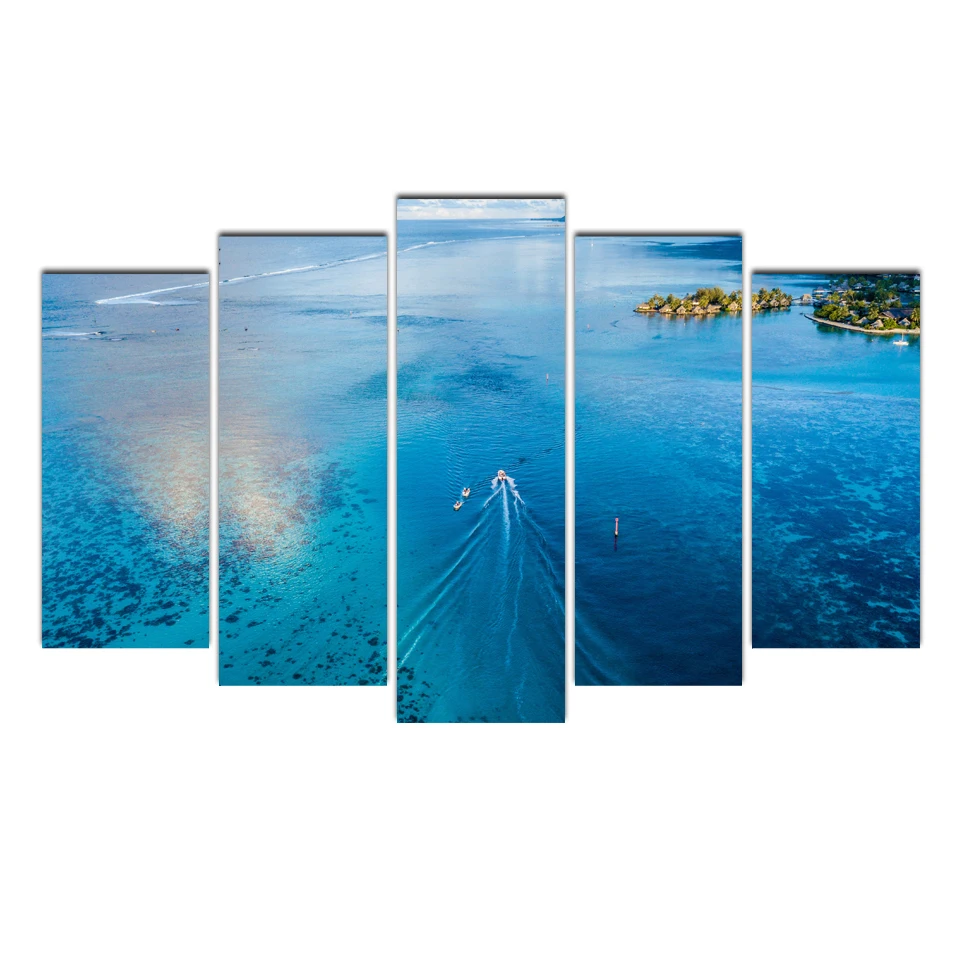 

Canvas HD Prints Pictures Modern Wall Art Framework 5 Pieces Paintings Beautiful Lake surface Modular pictures Poster Home Decor