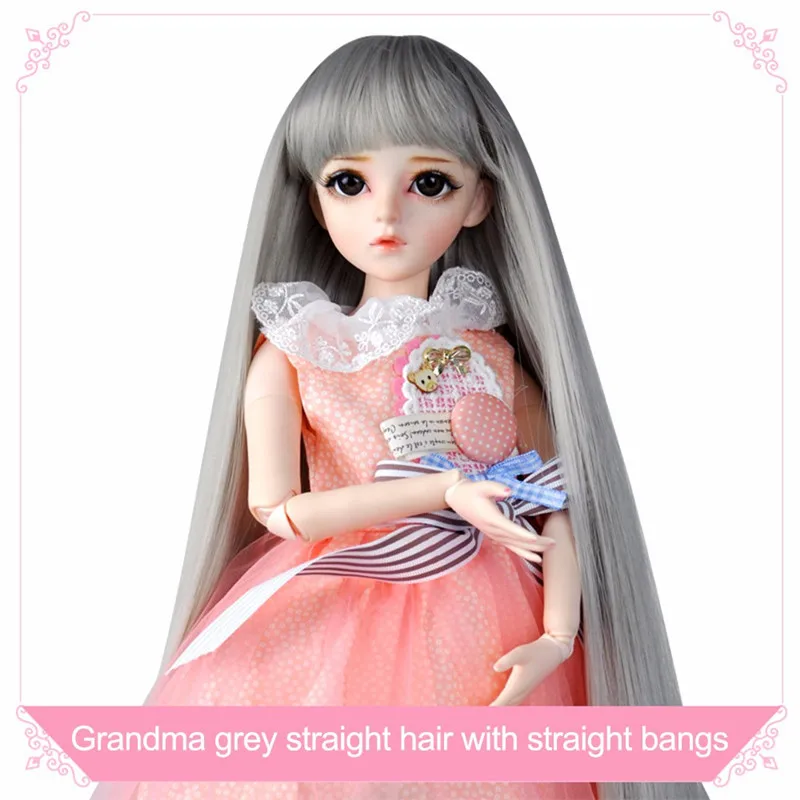 Высокая температура волокно Золото длинный прямой парик розовый глубокий спиральный вьющиеся волосы парики для 1/3 BJD куклы 60 см аксессуары для кукол