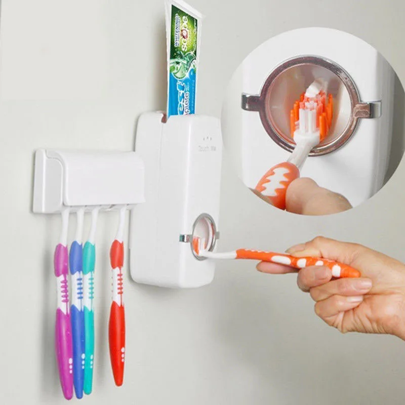 

Creative 1Pc New Hands Free Automatic Squeezer Toothpaste Dispenser Squeeze Out Wall Mount Brushing teeth Tool Accessories
