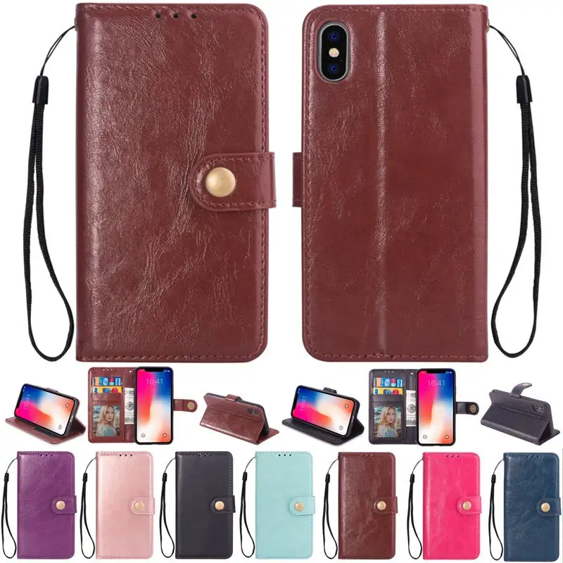 For Apple iPhone X 10 6 6S 7 Plus 8 Leather Book Flip Stand Design Wallet Case Soft Cover With Card Holder | Мобильные телефоны и