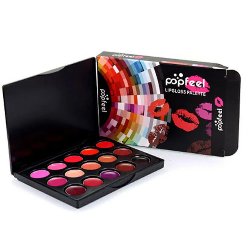 Popfeel beauty 15 цветов матовый блеск для губ Губная помада, косметика, макияж Палитра Набор