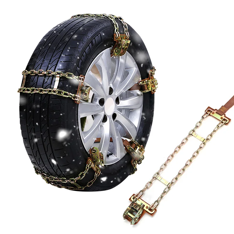 

2 Chains Balance Design Anti-skid Chain Wear-resistant Steel Car Snow Chains For Ice/Snow/Mud Road Safe For Driving