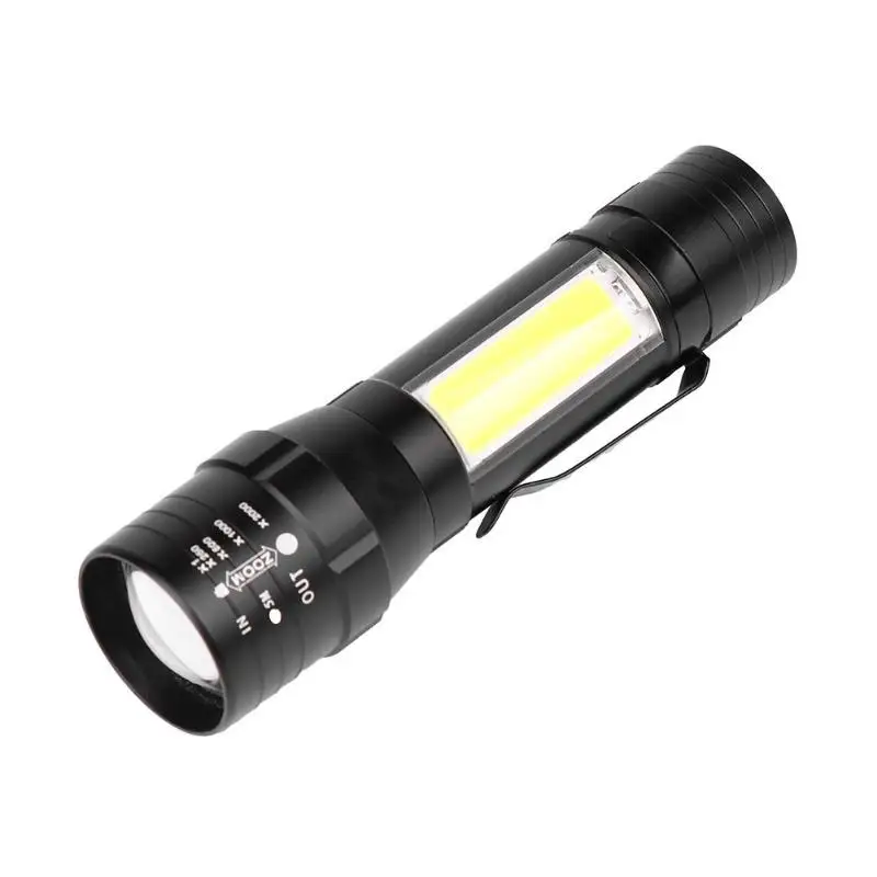 Zoom T6+COB LED Flashlight USB Rechargeable 4 Modes IP44 Waterproof