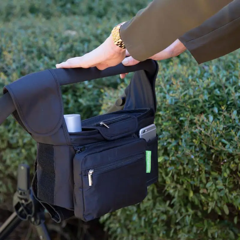 

New Arrival Storage Bag Diapers Black Pannier Mommy Baby Stroller Toys Cup Holders