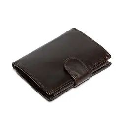 Коровья кожа в стиле ретро короткий мужской бумажник Двойные кошелёк банк футляры для идентификационных карт натуральная кожа винтажные
