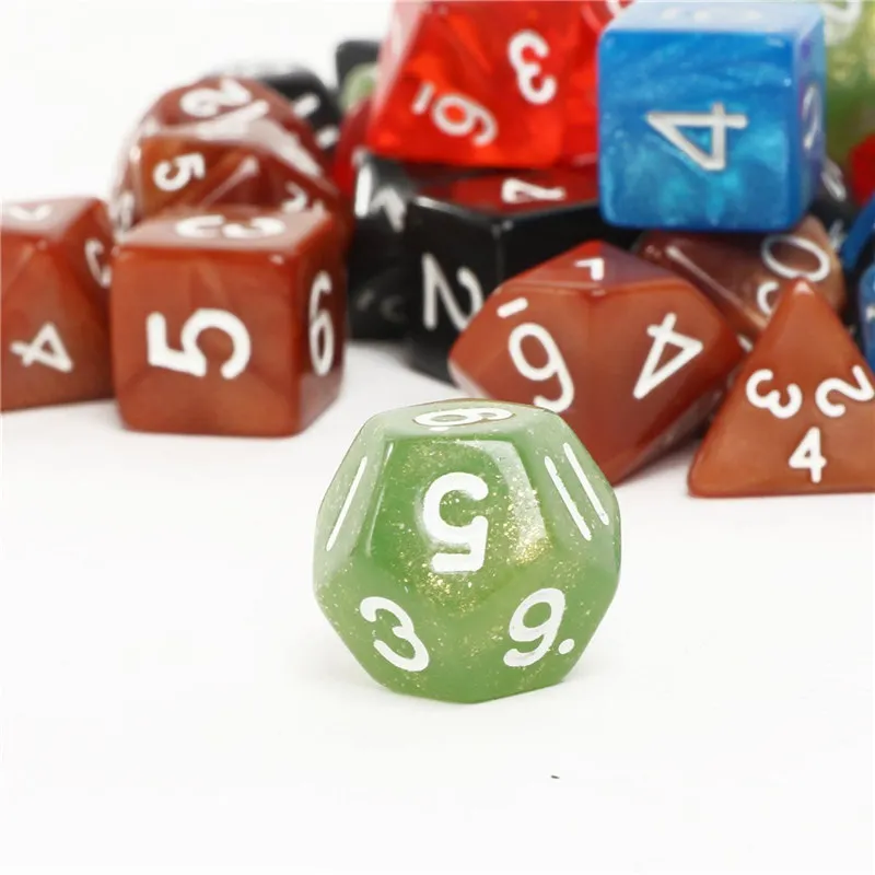 الترفيه متعددة الوجهين لعبة النرد 42 pcs نرد متعدد الأوجه 6 مجموعات ل الزنزانات والتنينات DND RPG MTG مجلس ألعاب النرد مع حقيبة