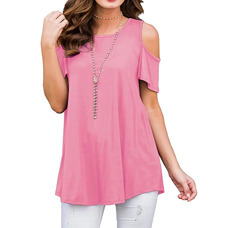 

2019 Fashion Summer Women T-shirt Solid Tshirt O-neck Tees Tops Casual Clothes T Shirt Female Shirt Sexy Party Clothes Mujer
