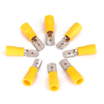 

100pcs Male & Female Yellow Spade Blade Connectors Insulated Wire Crimp Terminal 2.5mm-6.5mm2/12-10 AWG
