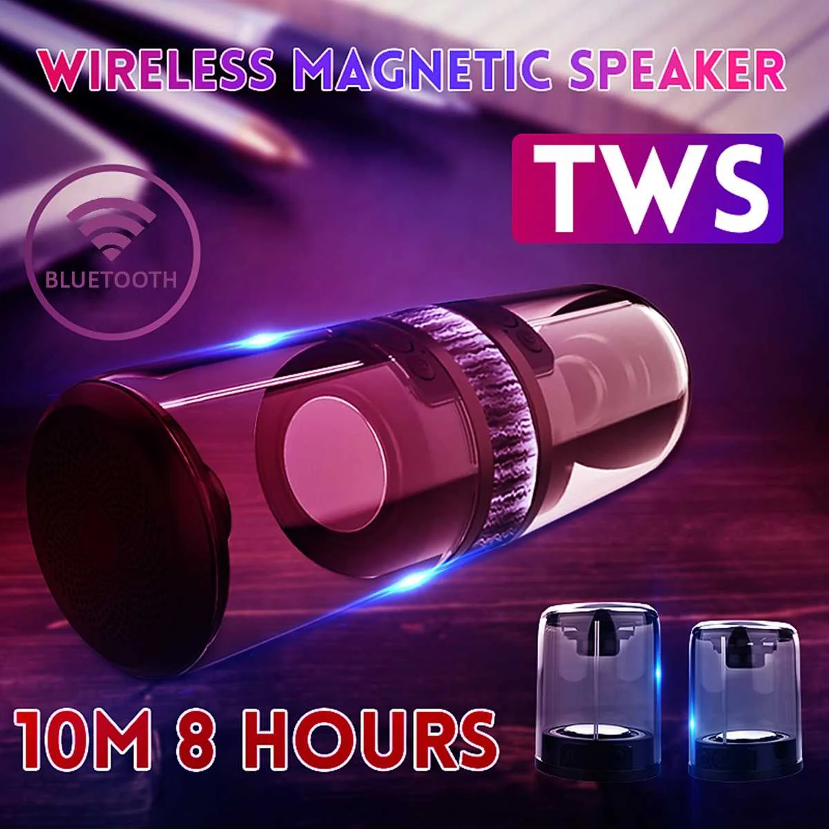 

TWS Sound Box Wireless bluetooth Speaker Portable Magnetic 4D HIFI Stereo Speaker Microphone Soundbar Outdoor Waterproof