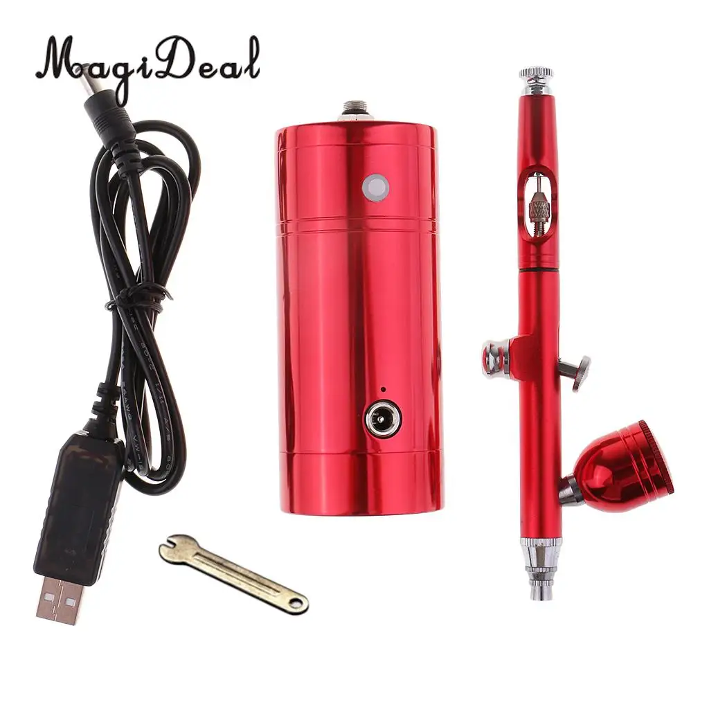 

Multi-Purpose Gravity Feed Dual-Action Airbrush Kit with Air Compressor for Cake Decor Nail Painting Temporary Tattoo Hobby Arts