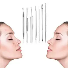 7 шт. набор для удаления черных точек экстрактор Набор Профессиональный инструмент для удаления прыщей из нержавеющей стали