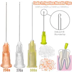 100 шт./пакет стоматологических эндо ирригационная игла Совет 25G/27 г/30GA конечного закрытым боковое отверстие эндо-шприц гигиена полости рта