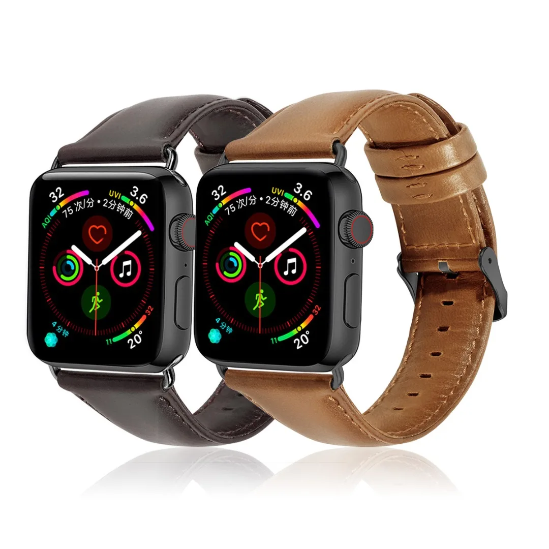

Shellhard Genuine Leather Watch Band For Apple Watch 38/40/42/44mm Genuine Leather Strap For iWatch Series 4/3/2/1 Wristband