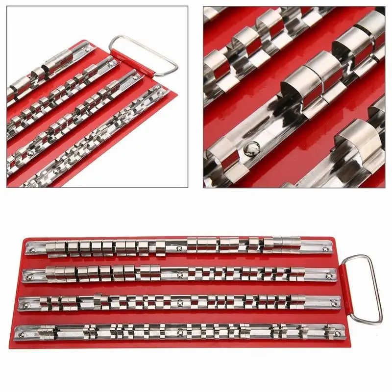 Высокое качество 4 шт./компл. гнездо стойку держатель 1/" 3/8" 1/" Rail стойки поднос подставка держатель Rail инструмент органайзер для хранения
