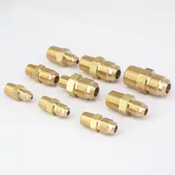 1/8 "1/4" 3/8 "NPT Мужской Fit трубки OD: 3/16" 1/4 "5/16" 3/8 "229" латунь SAE 45 градусов трубы фитинги адаптеры для сим карт разъемы 1/8 PSI