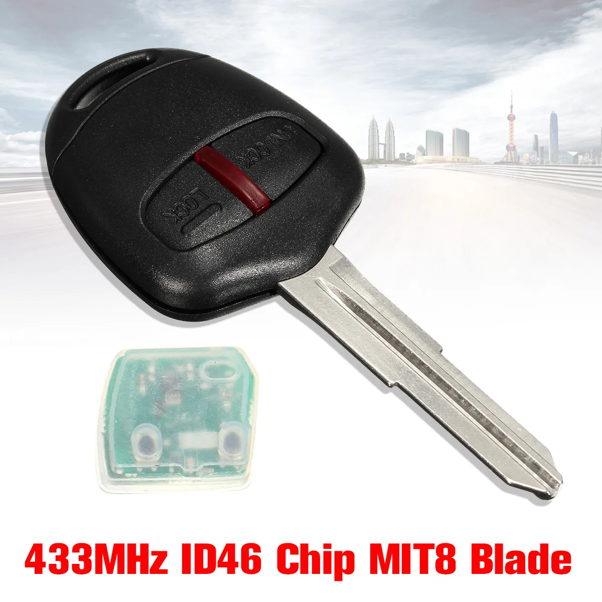

2 Buttons Car Remote Key Fob 433MHz ID46 For Mitsubishi L200 Shogun Triton Pajero Montero 2006 2007 2008 2009 2010 2011+