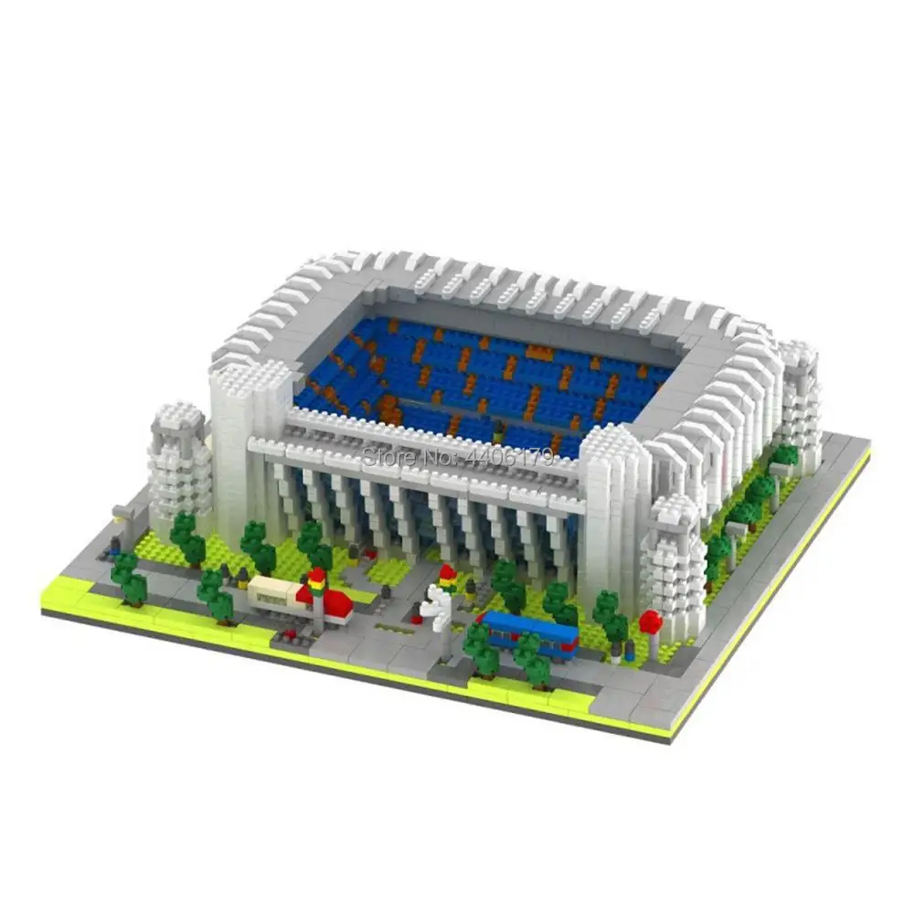 

hot LegoINGlys city Street view Real Madrid football club micro diamond building block Santiago Bernabeu Stadium brick toys gift