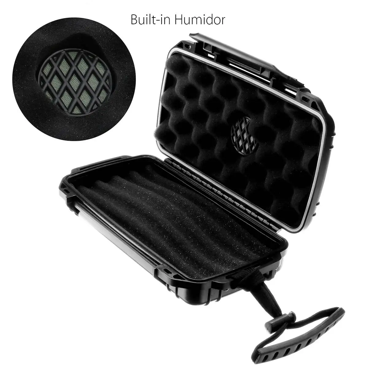 

Portable Travel 5 Cigars Cigar Case Box Built-in Humidor IP68 Waterproof Dust-proof Shockproof Cigar Hold Storage Box