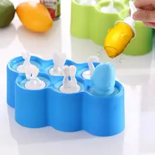 Милое летнее платье-6 ячеек форма для изготовления мороженого силиконовые палочки лед форма крышка DIY Мультяшные формы держатель FBE3