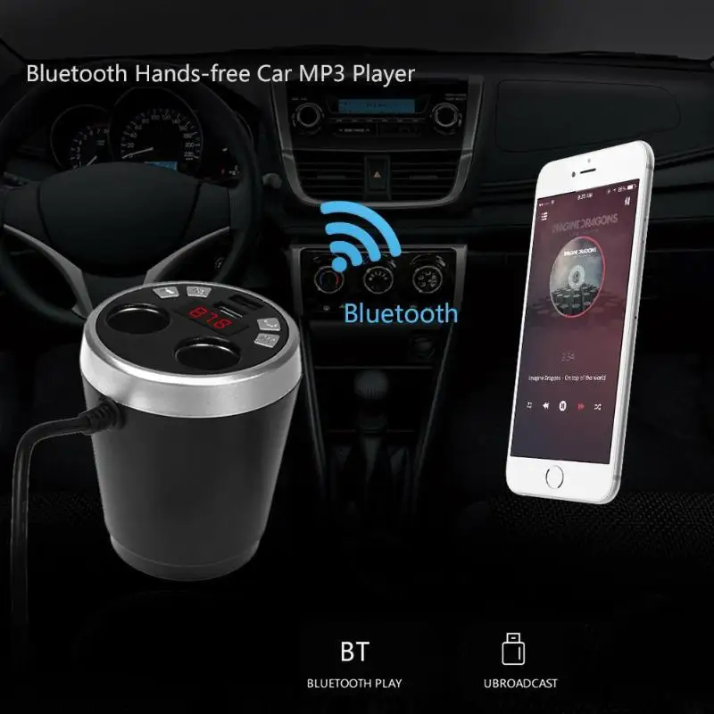 Bluetooth автомобильный комплект беспроводной fm передатчик радио адаптер модулятор