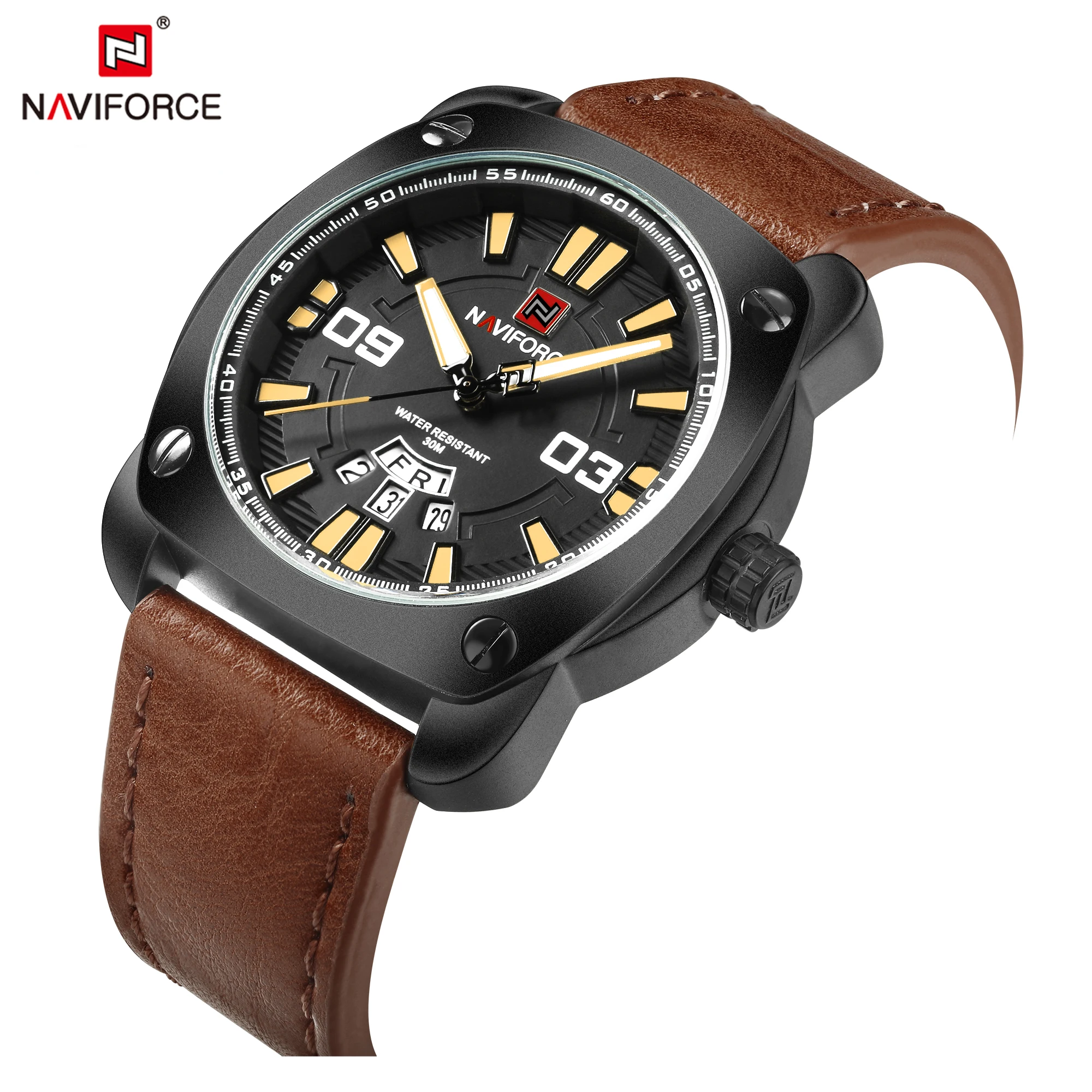 NAVIFORCE мужские часы Топ люксовый бренд спортивные водонепроницаемые кварцевые