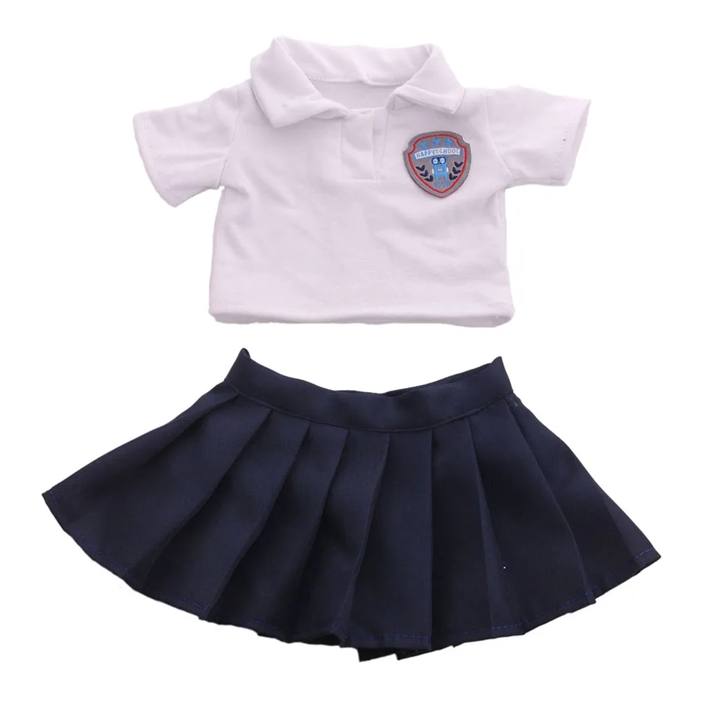 

baby dolls outfit set American Doll School Uniform DIY Clothes Accessories for 18 inch Newborn Dolls Dress up baby girl gifts