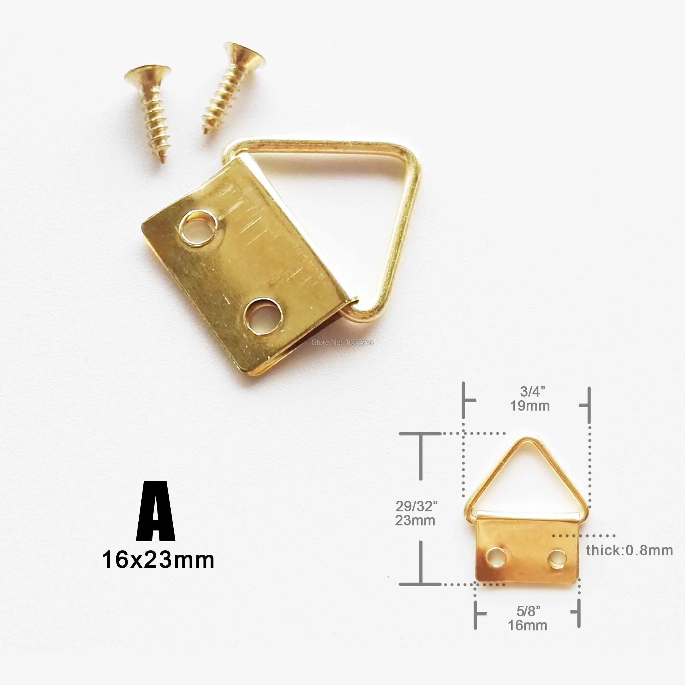 Frame Triangle Ring Hanger, 16x22 mm, Holes: 3 mm - 10 pieces | emart.eu