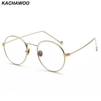 

Kachawoo Computer Eyeglasses For Men Optical Gold Silver Anti Blue Light Glasses Frame Women Retro Round Metal Frame