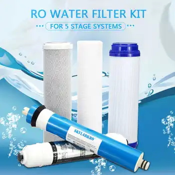 

5 Reverse Osmosis RO Replacement Water Filter Kit With 75 GPD Membrane Water Filter Cartridge Household Water Purifier