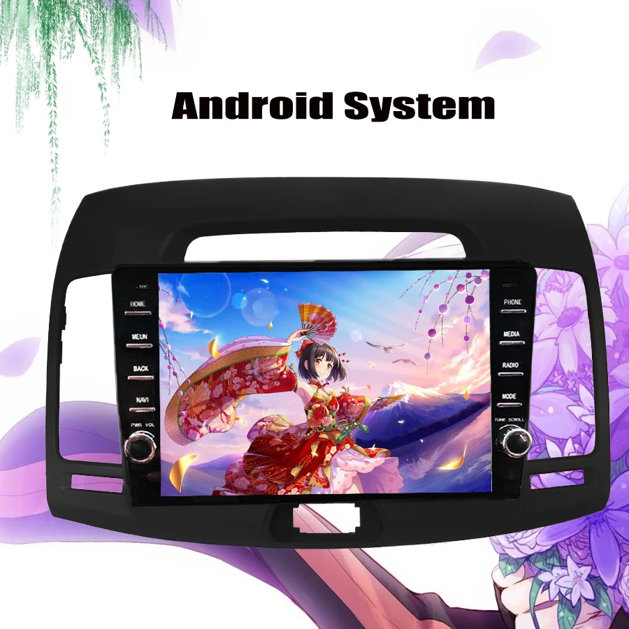 Восьмиядерный android 10 0 2 din автомобильный dvd мультимедийный плеер для Hyundai Elantra 2007 2012