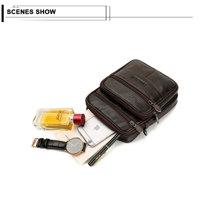  Vintage Leather Bags for Man Genuine Leather Crossbody Bag Men Casual Single Shoulder Bag Male Smal - 32974686433