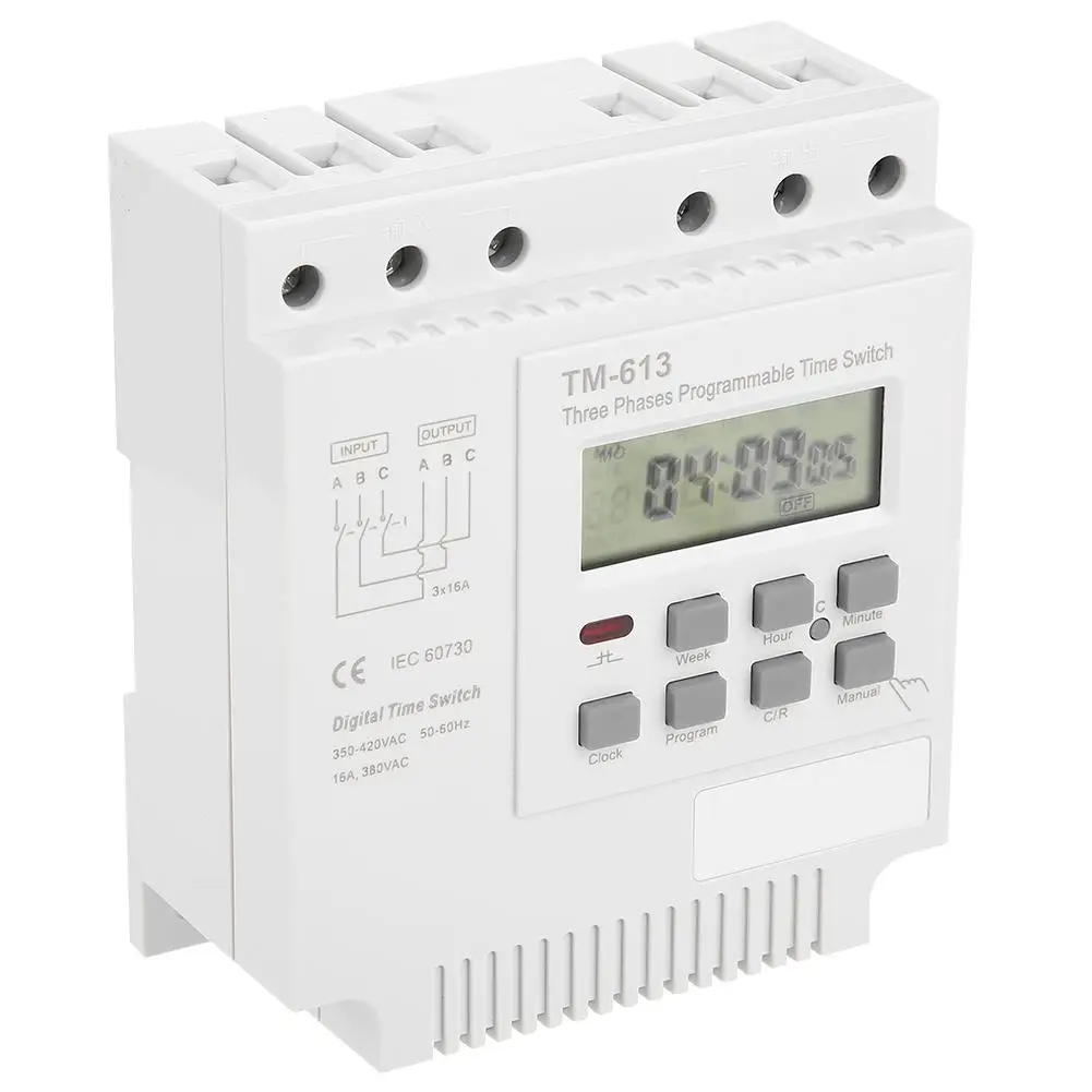 

TM-163 Programmable Timer Swtich Three Phases 380V Smart Digital Weekly 17ON/OFF Control Power Time Switch