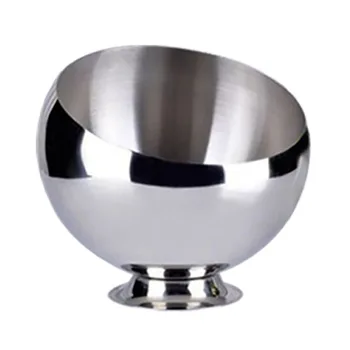 

Hot Sale Stainless Steel Restaurant Seasoning Bowl Oblique Mouth Innovation Ktv Fruit Salad Plate Metal Self Catering Sauce Ja
