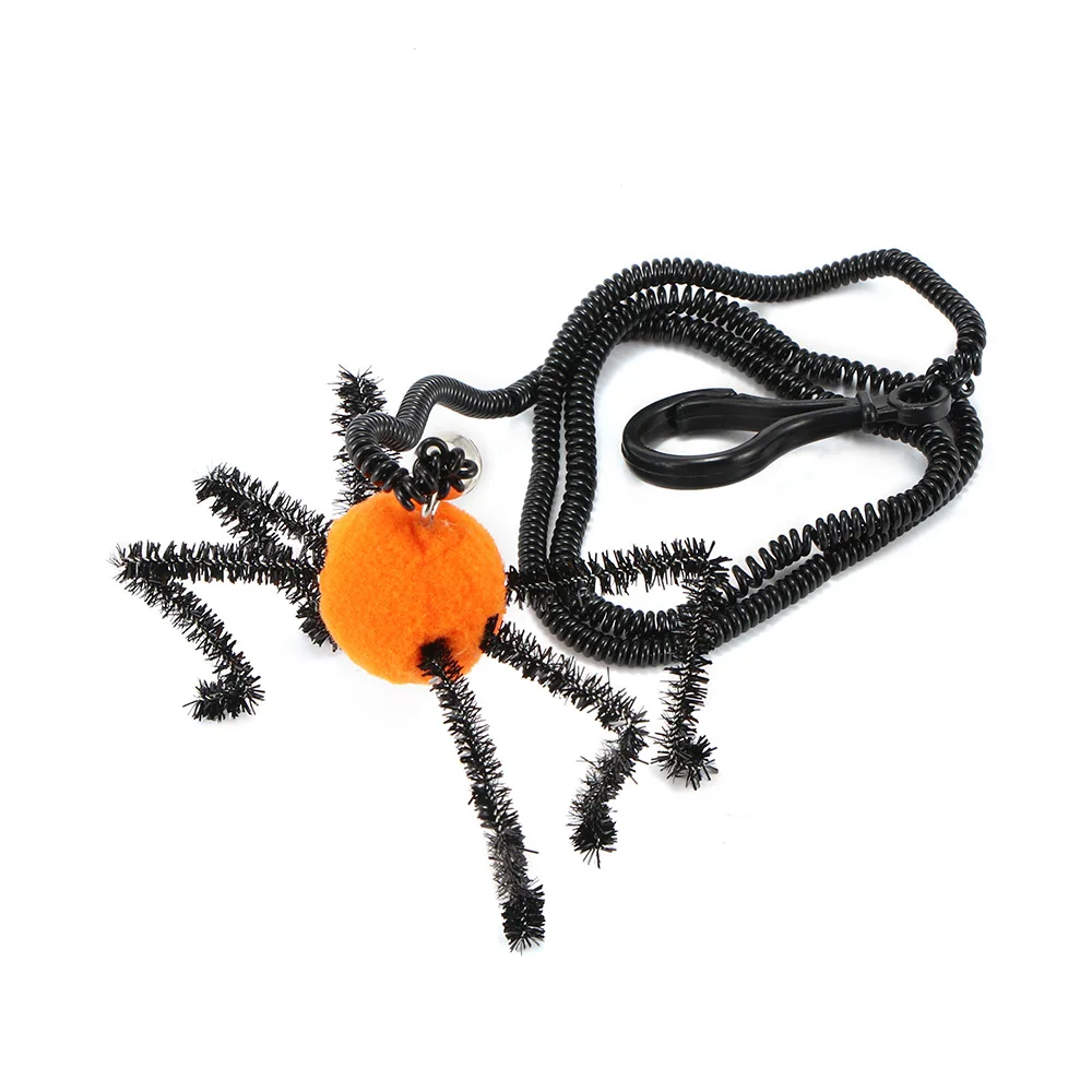 

Cat Toys Halloween Cat Chaser Toy Halloween Series Spider Bat Design Springs Finger Interactive Cat Toy
