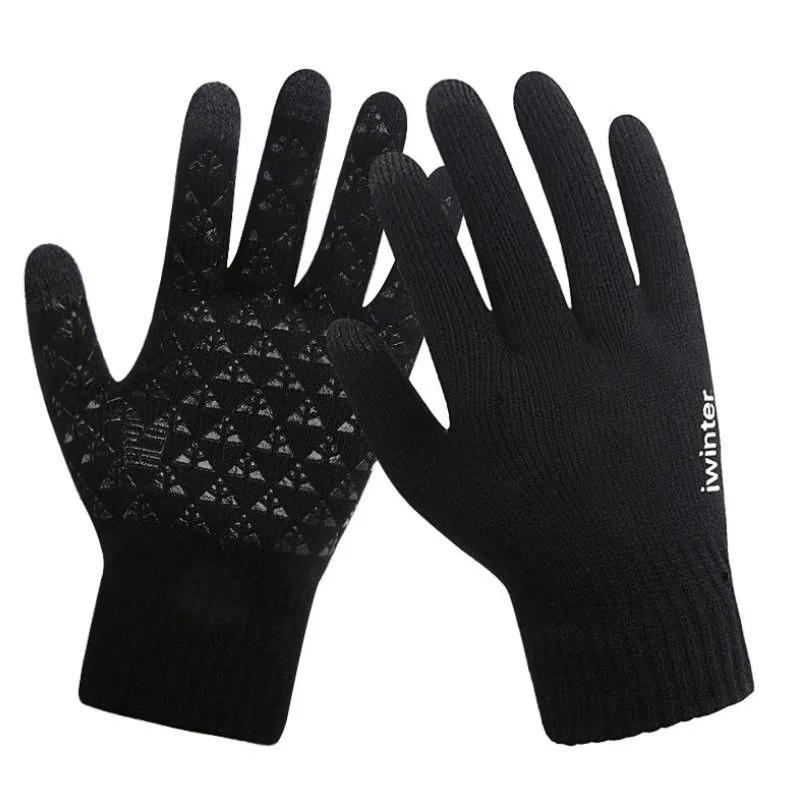 

Fashion Causal Solid Unisex Men Women Winter Warm Thick Soft Cashmere Touch Screen Fleece Gloves For Adult One Size Cotton Blend