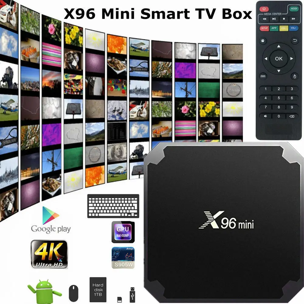 

X96 Mini Android Smart TV BOX 7.1 WIFI Quad Core Media Player 2+16GB HDTV 4K