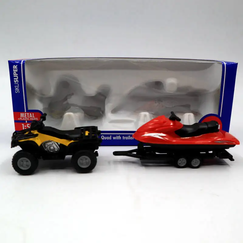 

1:50 Siku Super 2314 Quad with Trailer and Snow Mobile Jet-Ski Diecast Model Toys