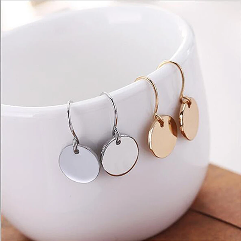 

Small Sequin Pendant Earrings Simple Fashion Jewelry Earring Women Brincos Alloy Femme Pendante JN0193