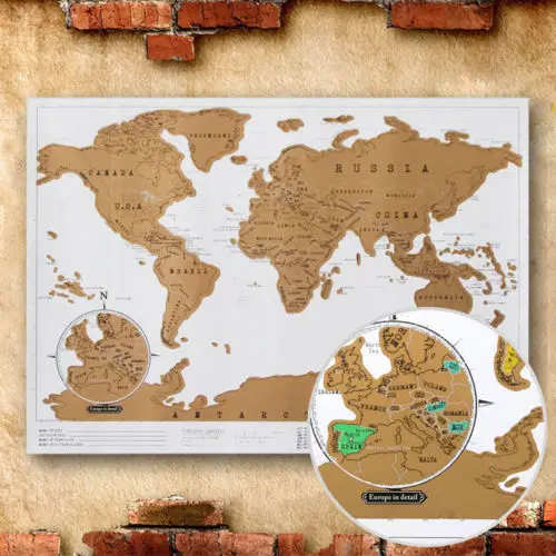 

AU Deluxe Travel Edition Scratch Off World Map Poster Personalized Journal Log Hot Maps