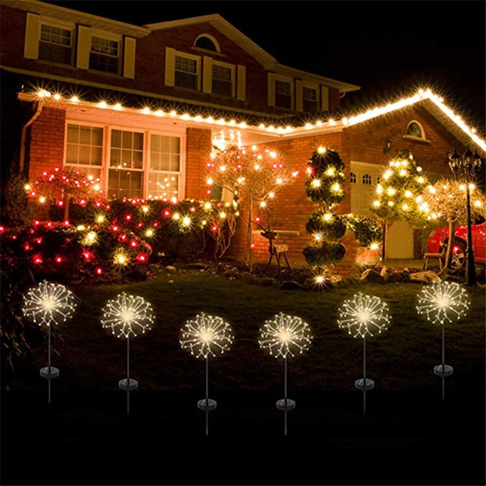 

Dazzle Christmas Hot Sale Outdoor Decoration Fairy Lights 3 Colors Glow Party Supplies LED Firework Garland Bouquet Light