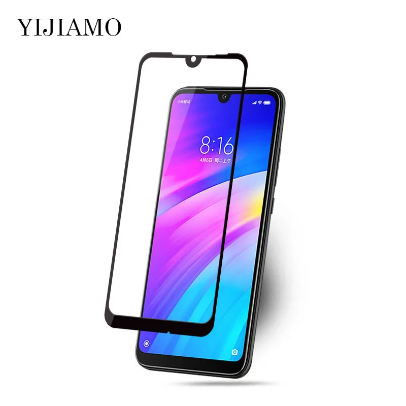 Закаленное стекло с полным покрытием для Xiaomi Redmi 7 3D Защитная пленка изогнутыми