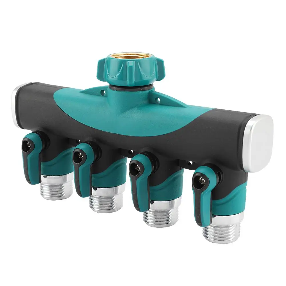 

3/4" 4 Hose Connectors Splitters Irrigation Adapter 4-way Water Hose Connectors European standard Female Thread Tap Garden Tools