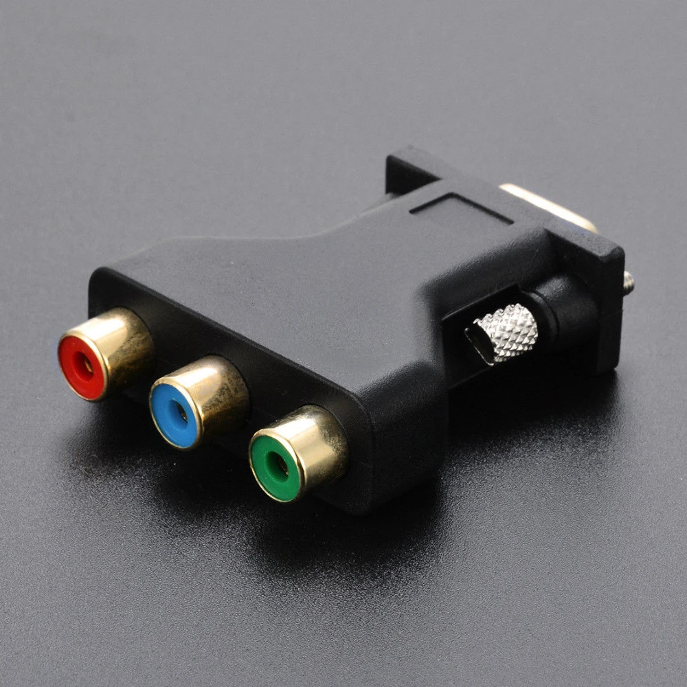 RCA VGA коннектор конвертер 3 RGB видео Женский в HD 15 контактный стиль компонент Джек