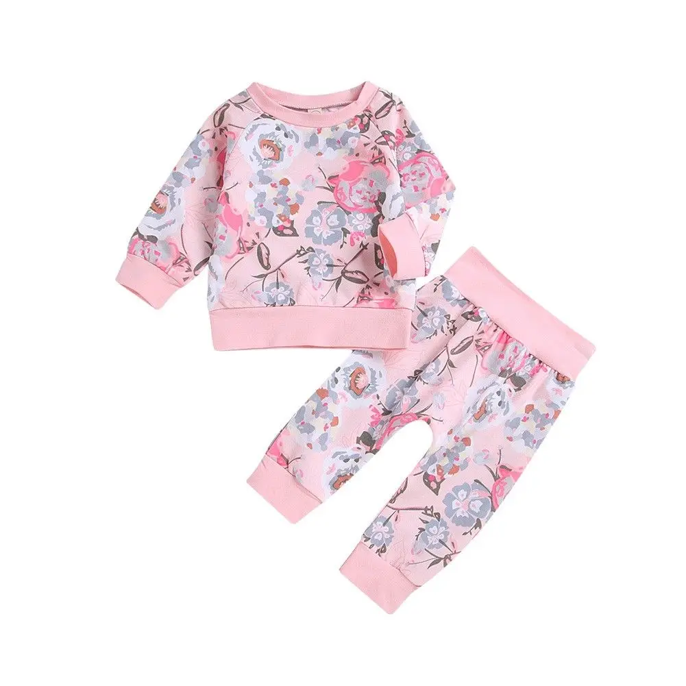 

2pcs Clothes Set Newborn Toddler Kids Baby Girl Clothes Set Girl Sweatshirt T shirt Tops+Pants Outfits Clothes Set